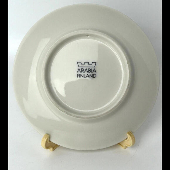 Vintage Arabia Finland Christmas Winter Scene Plate 5" Cottage Postman Snow - Picture 6 of 9